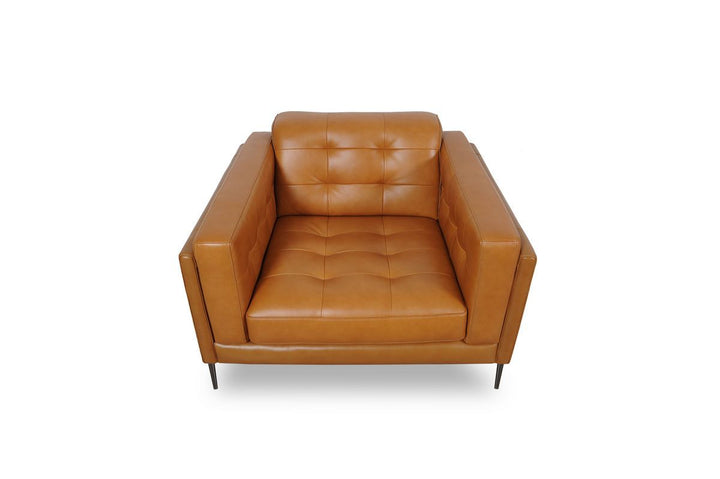 Elson Full Leather Chair Tan-Moroni Leather-MORONI-44001BS1961-Lounge Chairs-2-France and Son