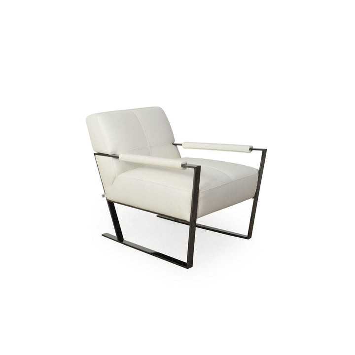 Moorea Contemporary Chair Snow White-Moroni Leather-MORONI-53701L1296-Lounge Chairs-1-France and Son