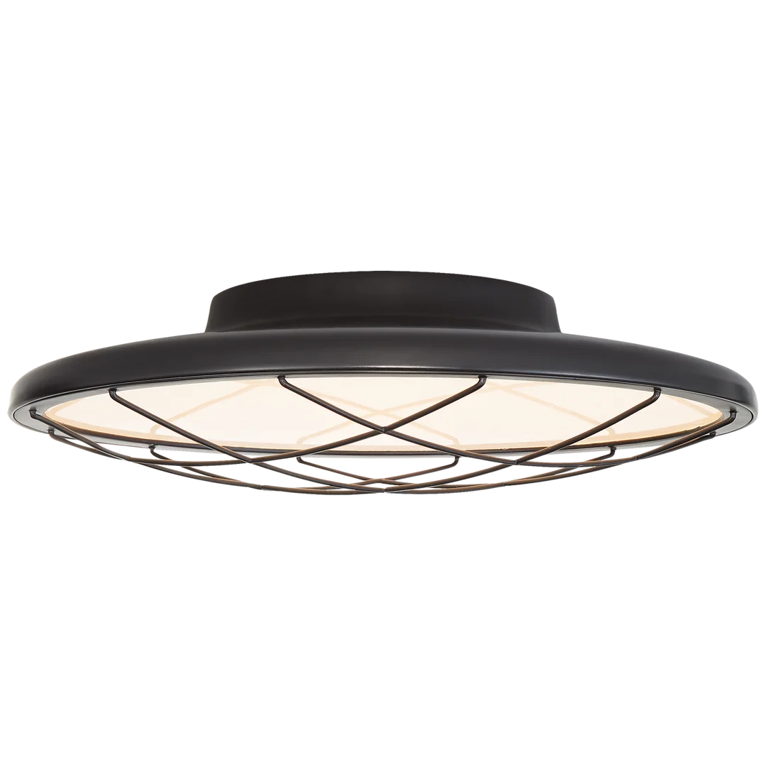 Dow 13" Caged Flush Mount-Visual Comfort-VISUAL-PB 4001MBK-Flush MountsMatte Black-1-France and Son