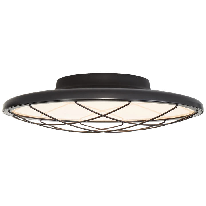 Dow 13" Caged Flush Mount-Visual Comfort-VISUAL-PB 4001MBK-Flush MountsMatte Black-1-France and Son