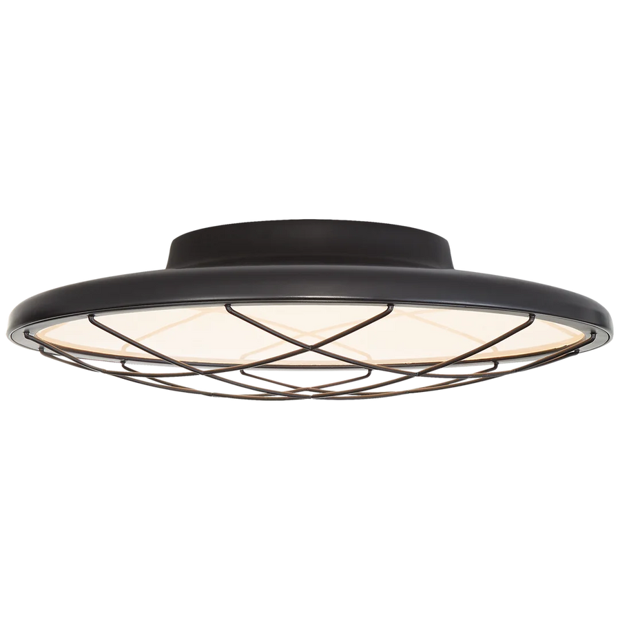 Dow 13" Caged Flush Mount-Visual Comfort-VISUAL-PB 4001MBK-Flush MountsMatte Black-1-France and Son