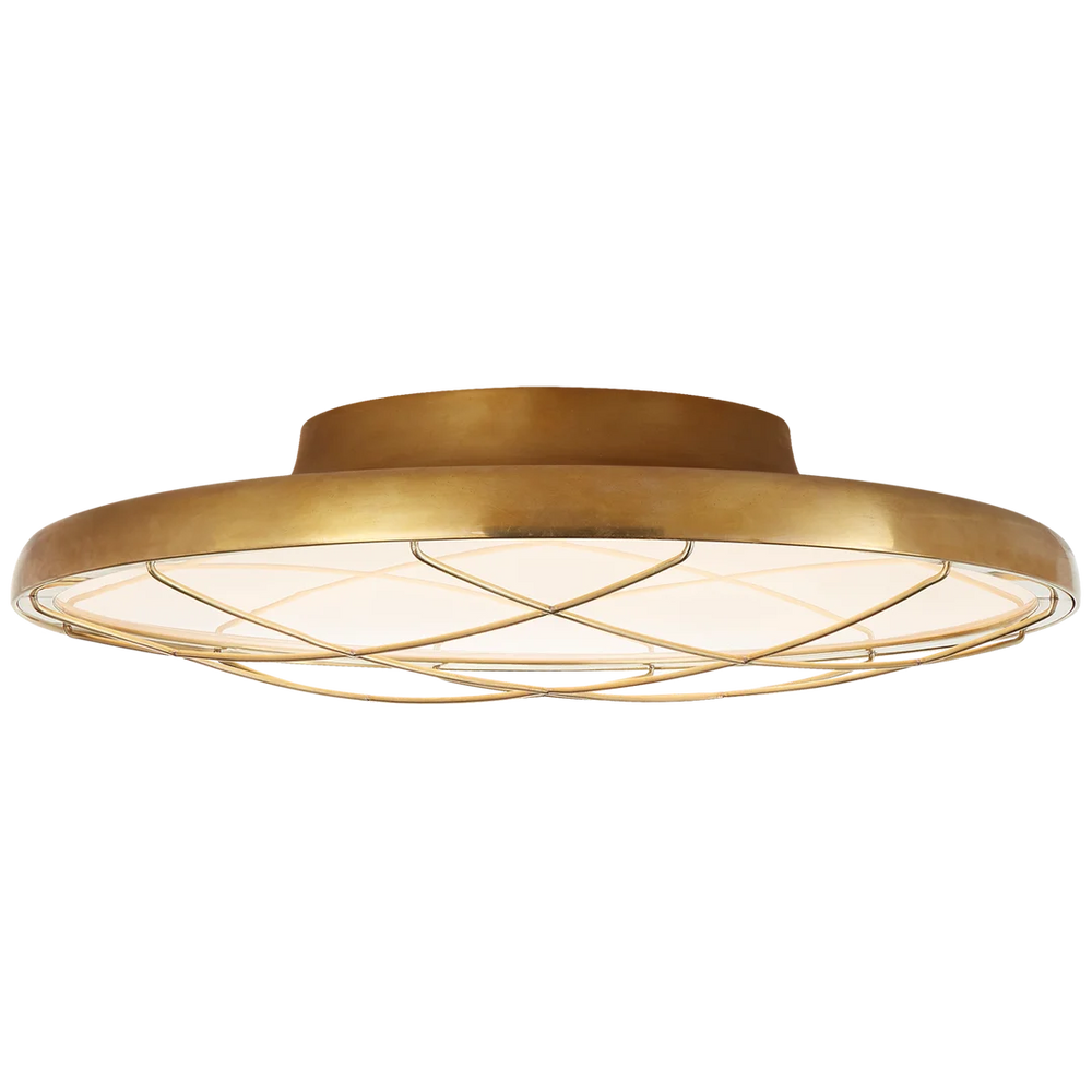 Dow 13" Caged Flush Mount-Visual Comfort-VISUAL-PB 4001NB-Flush MountsNatural Brass-2-France and Son