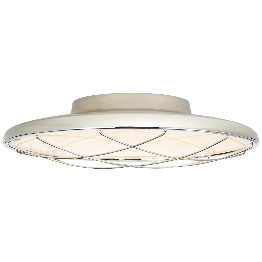 Dow 13" Caged Flush Mount-Visual Comfort-VISUAL-PB 4001PN-Flush MountsPolished Nickel-3-France and Son