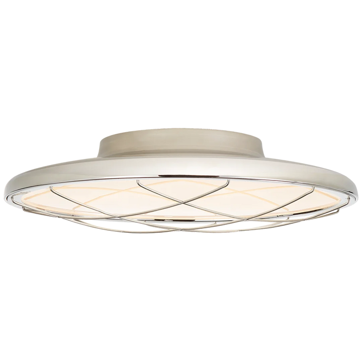 Dow 13" Caged Flush Mount-Visual Comfort-VISUAL-PB 4001PN-Flush MountsPolished Nickel-3-France and Son