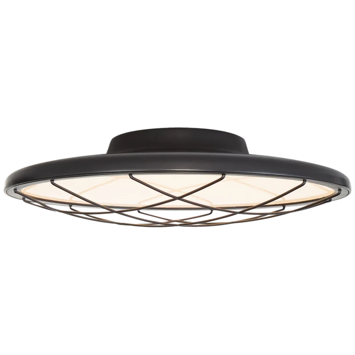 Dow 16" Caged Flush Mount-Visual Comfort-VISUAL-PB 4004MBK-Flush MountsMatte Black-1-France and Son