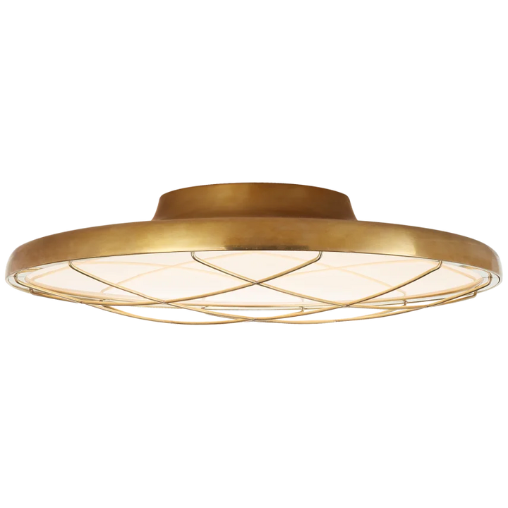 Dow 16" Caged Flush Mount-Visual Comfort-VISUAL-PB 4004NB-Flush MountsNatural Brass-2-France and Son