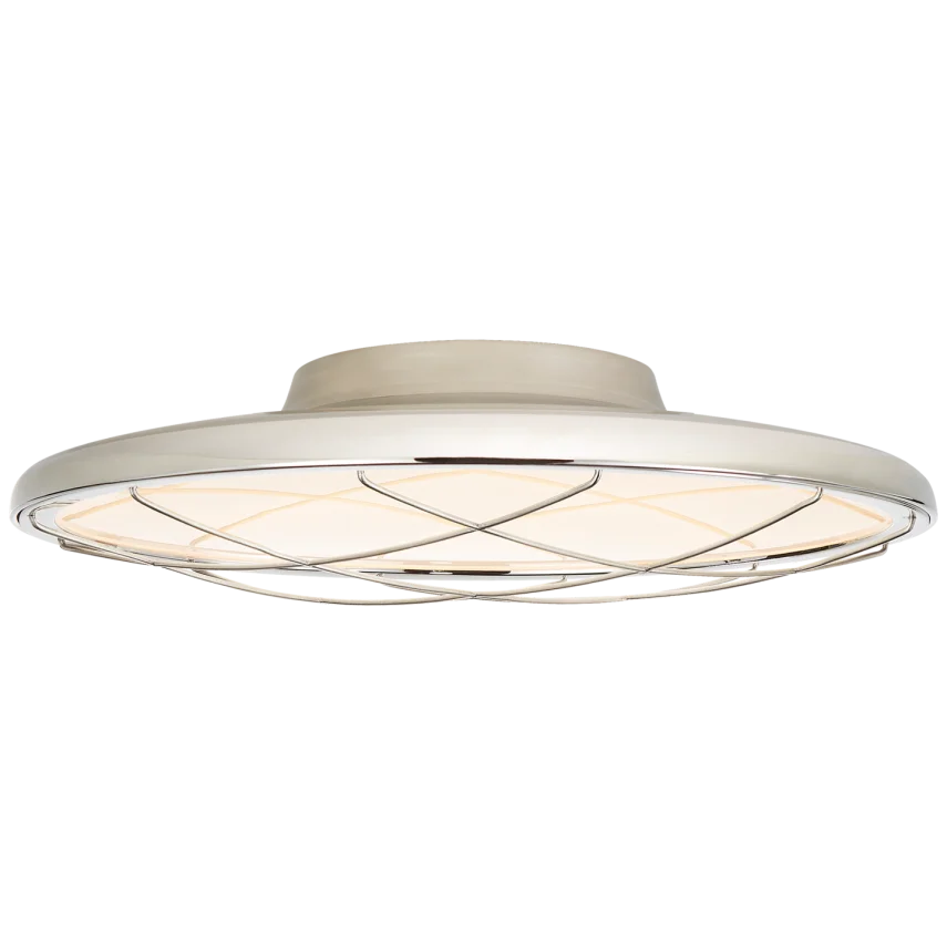 Dow 16" Caged Flush Mount-Visual Comfort-VISUAL-PB 4004PN-Flush MountsPolished Nickel-3-France and Son