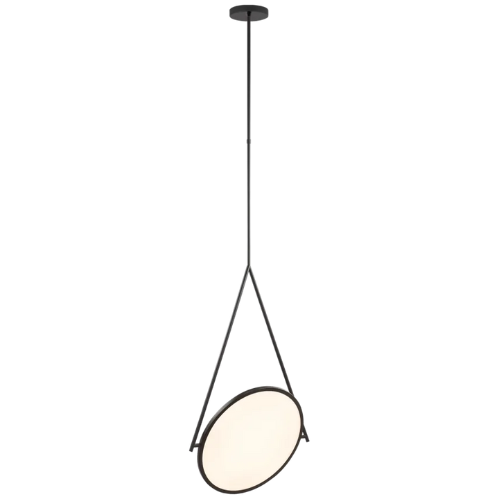 Dow Stacy 13" Rotating Pendant-Visual Comfort-VISUAL-PB 5005MBK-PendantsMatte Black-1-France and Son