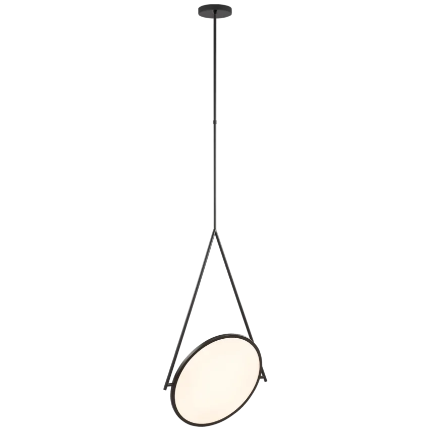 Dow Stacy 13" Rotating Pendant-Visual Comfort-VISUAL-PB 5005MBK-PendantsMatte Black-1-France and Son