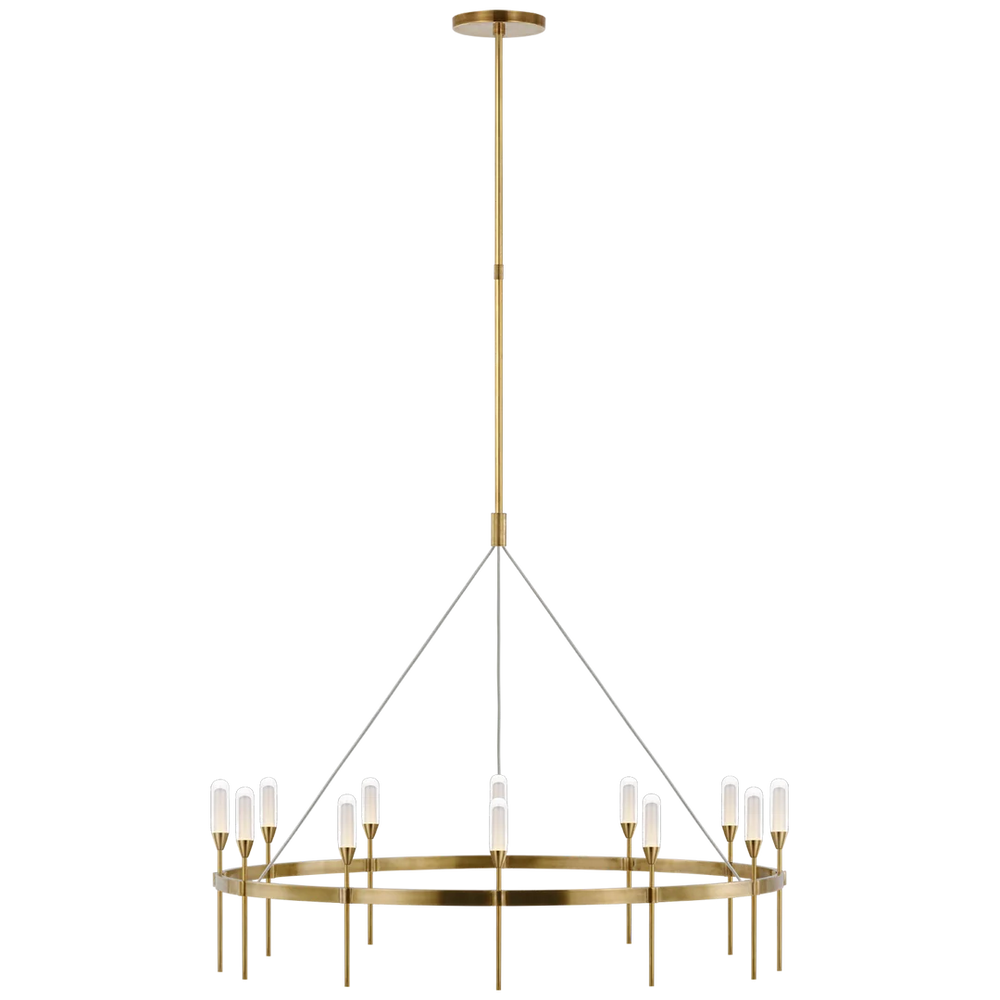 Oliver XL Ring Chandelier-Visual Comfort-VISUAL-PB 5031NB-CG-ChandeliersNatural Brass-2-France and Son