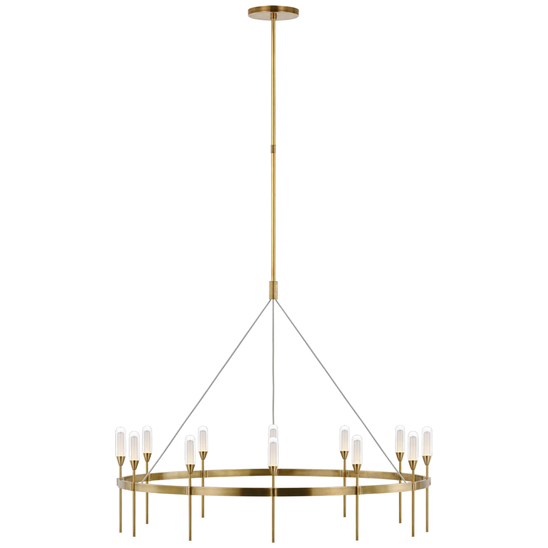 Oliver XL Ring Chandelier-Visual Comfort-VISUAL-PB 5031NB-CG-ChandeliersNatural Brass-2-France and Son