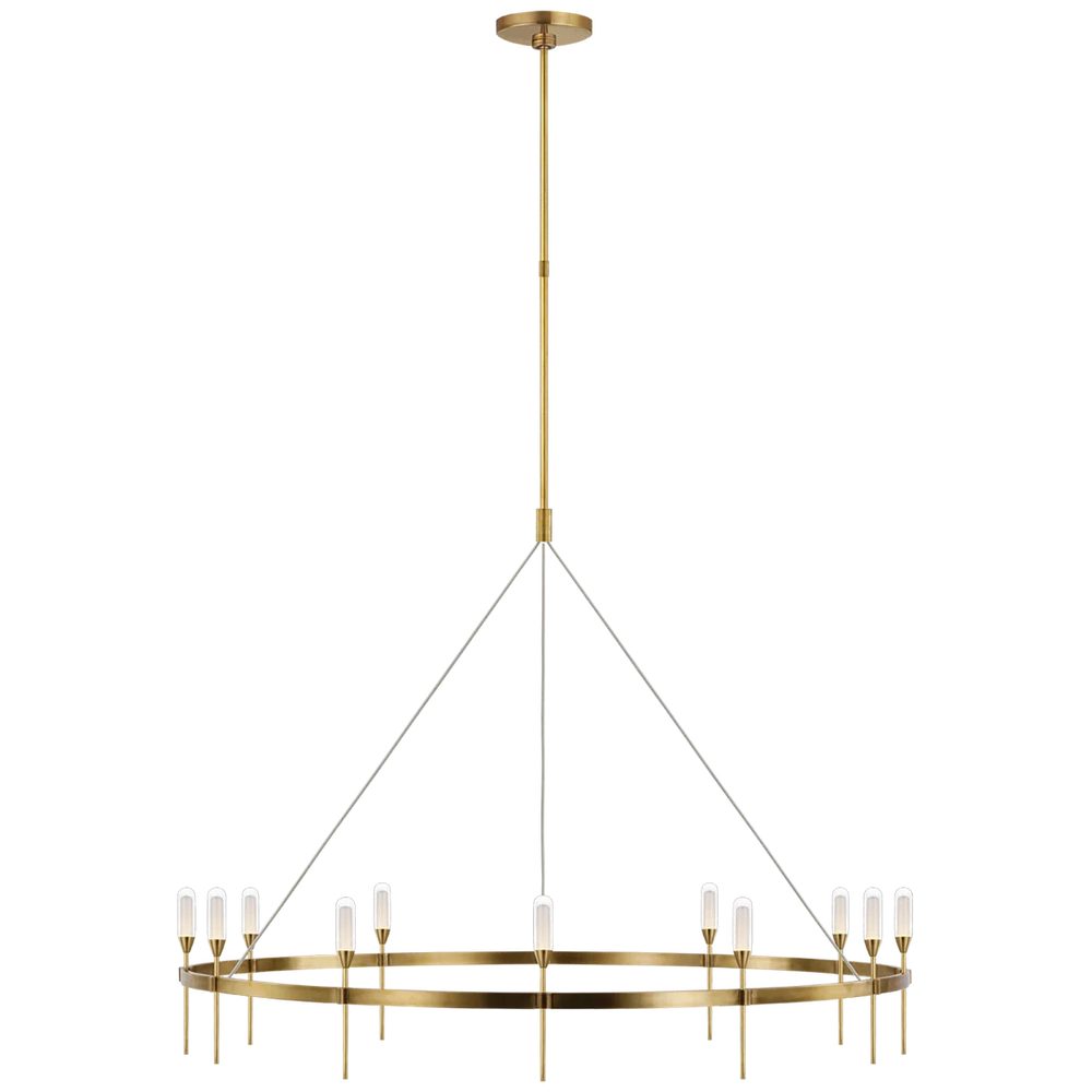 Oture Grande Ring Chandelier-Visual Comfort-VISUAL-PB 5032NB-CG-ChandeliersNatural Brass-2-France and Son