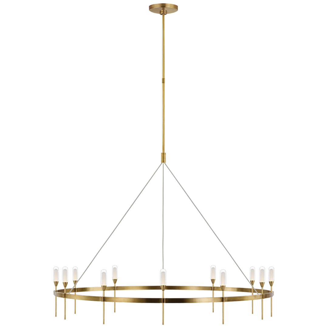 Oture Grande Ring Chandelier-Visual Comfort-VISUAL-PB 5032NB-CG-ChandeliersNatural Brass-2-France and Son