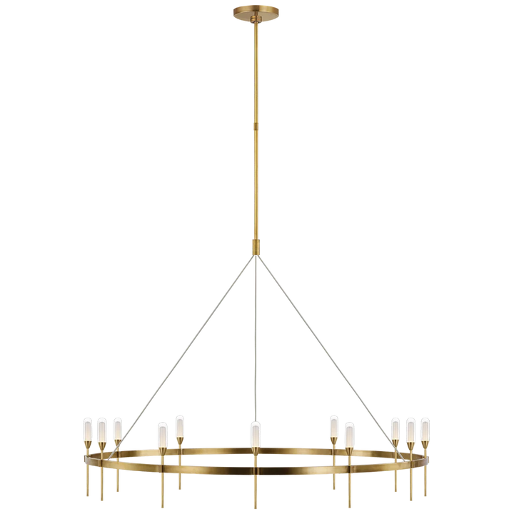 Oture Grande Ring Chandelier-Visual Comfort-VISUAL-PB 5032NB-CG-ChandeliersNatural Brass-2-France and Son