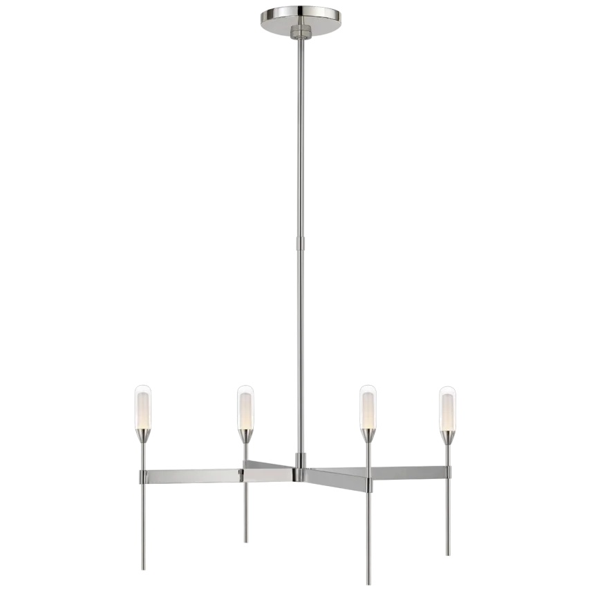 Oasis Medium Uplight Chandelier-Visual Comfort-VISUAL-PB 5041PN-CG-ChandeliersPolished Nickel-Clear Glass-3-France and Son