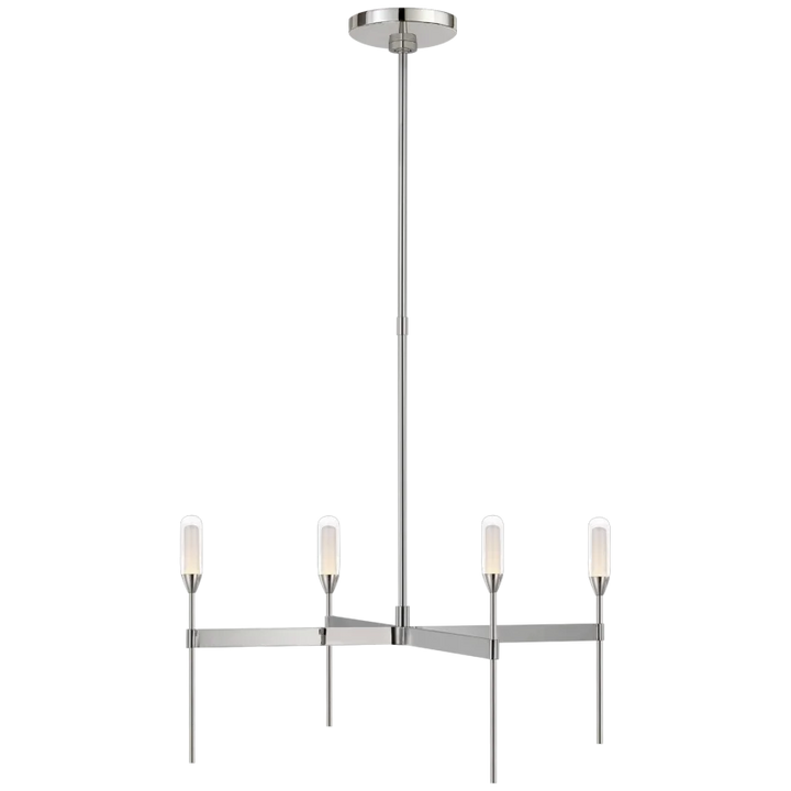 Oasis Medium Uplight Chandelier-Visual Comfort-VISUAL-PB 5041PN-CG-ChandeliersPolished Nickel-Clear Glass-3-France and Son