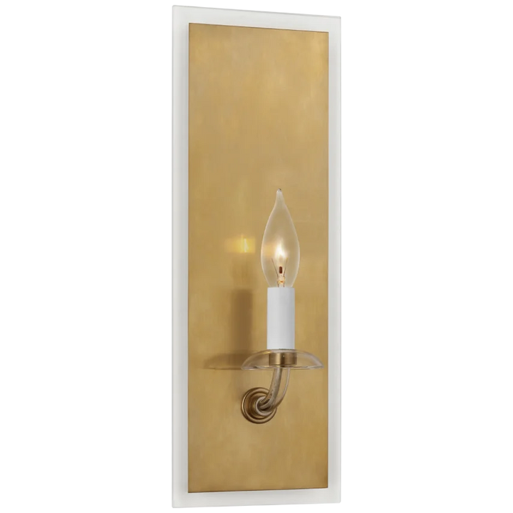 Brigita Medium Reflector Sconce-Visual Comfort-VISUAL-PCD 2025HAB/CG-Wall LightingHand-Rubbed Antique Brass and Clear Glass-1-France and Son