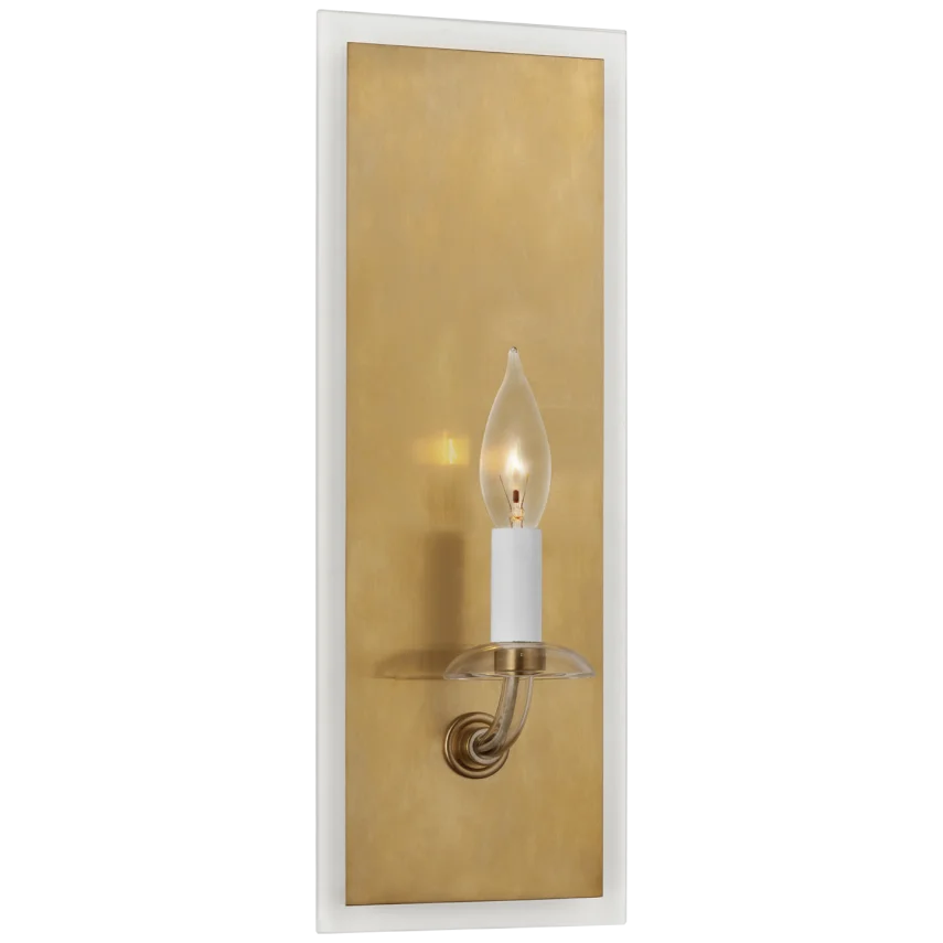 Brigita Medium Reflector Sconce-Visual Comfort-VISUAL-PCD 2025HAB/CG-Wall LightingHand-Rubbed Antique Brass and Clear Glass-1-France and Son