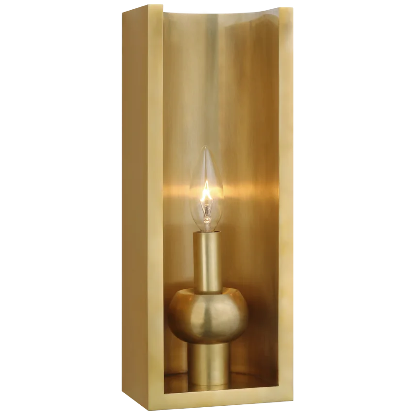 Comel Medium Shield Sconce-Visual Comfort-VISUAL-PCD 2100HAB-Wall LightingHand-Rubbed Antique Brass-2-France and Son