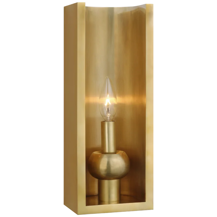 Comel Medium Shield Sconce-Visual Comfort-VISUAL-PCD 2100HAB-Wall LightingHand-Rubbed Antique Brass-2-France and Son