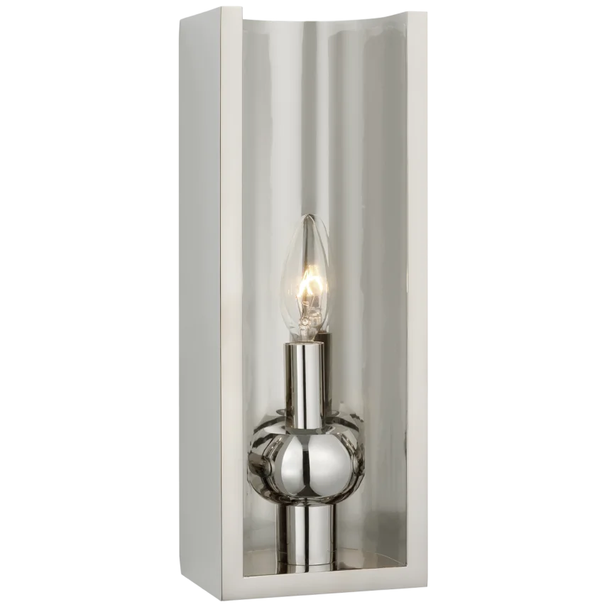 Comel Medium Shield Sconce-Visual Comfort-VISUAL-PCD 2100PN-Wall LightingPolished Nickel-3-France and Son