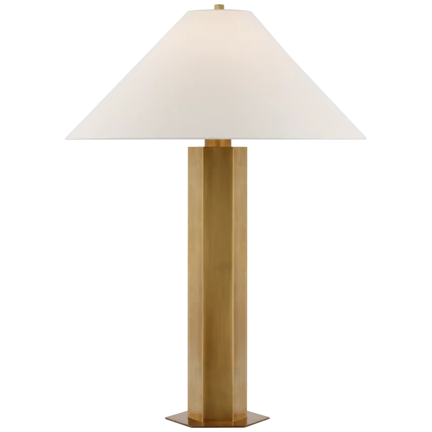 Olivia Medium Table Lamp-Visual Comfort-VISUAL-PCD 3000HAB-L-Table LampsHand-Rubbed Antique Brass-1-France and Son