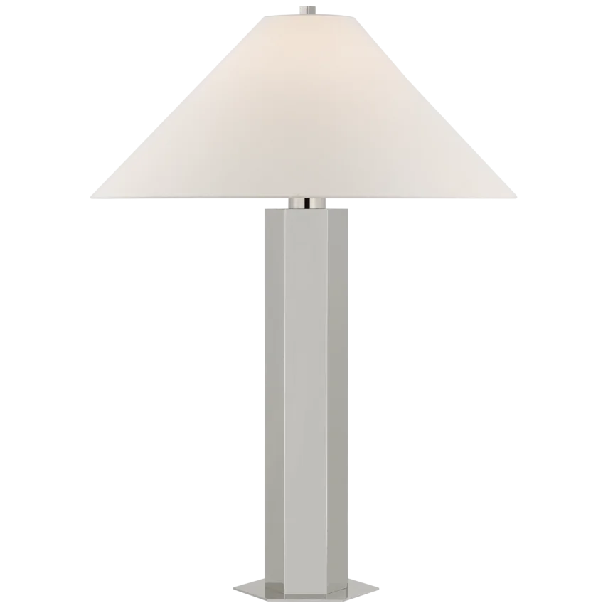 Olivia Medium Table Lamp-Visual Comfort-VISUAL-PCD 3000PN-L-Table LampsPolished Nickel-2-France and Son