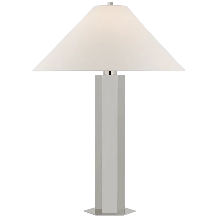 Olivia Medium Table Lamp-Visual Comfort-VISUAL-PCD 3000PN-L-Table LampsPolished Nickel-2-France and Son