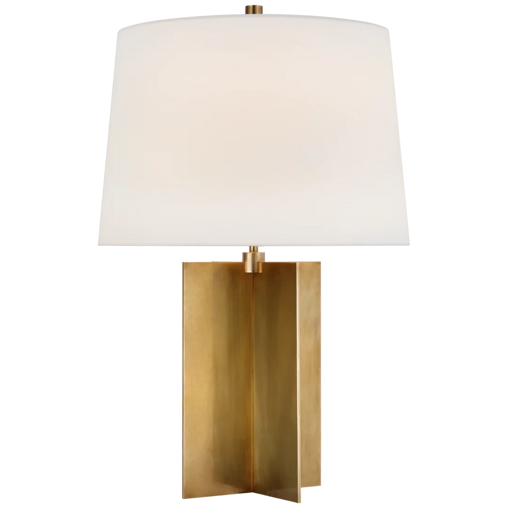 Coast Table Lamp-Visual Comfort-VISUAL-PCD 3005HAB-L-Table LampsMedium-Hand-Rubbed Antique Brass-Linen Shades-2-France and Son