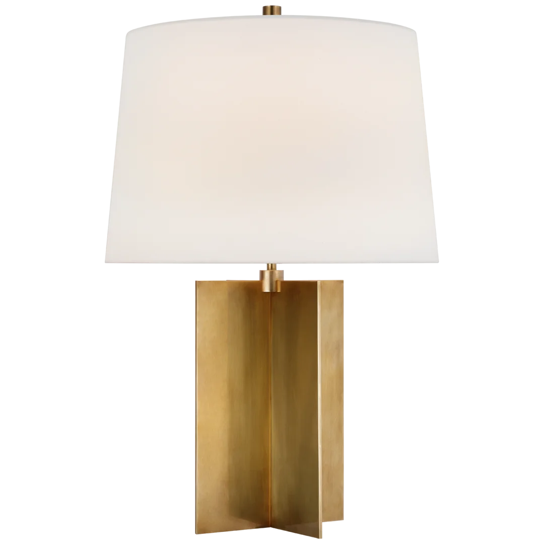 Coast Table Lamp-Visual Comfort-VISUAL-PCD 3005HAB-L-Table LampsMedium-Hand-Rubbed Antique Brass-Linen Shades-2-France and Son