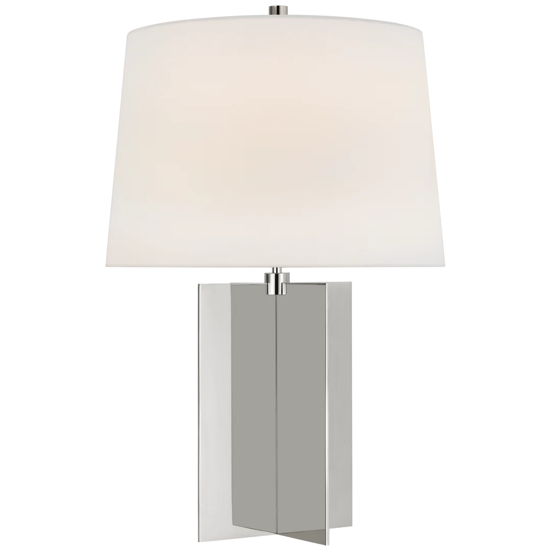 Coast Table Lamp-Visual Comfort-VISUAL-PCD 3005PN-L-Table LampsMedium-Polished Nickel-Linen Shades-3-France and Son