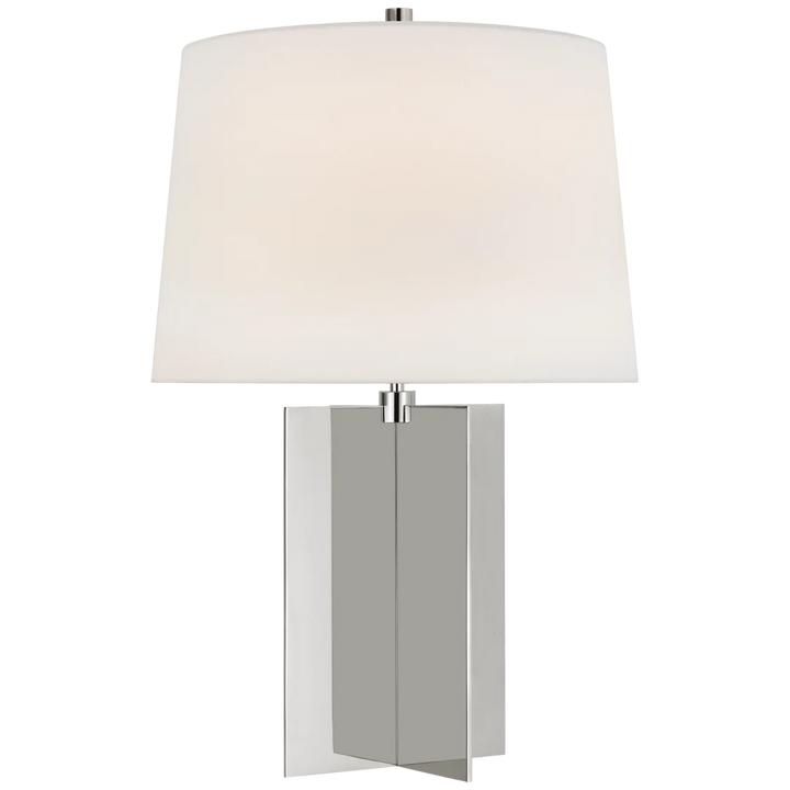 Coast Table Lamp-Visual Comfort-VISUAL-PCD 3005PN-L-Table LampsMedium-Polished Nickel-Linen Shades-3-France and Son