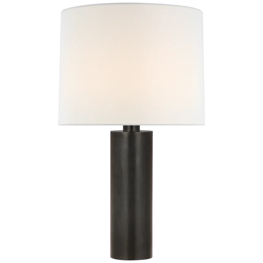 Silva Medium Table Lamp-Visual Comfort-VISUAL-PCD 3010BZ-L-Table LampsBronze-Linen Shade-1-France and Son