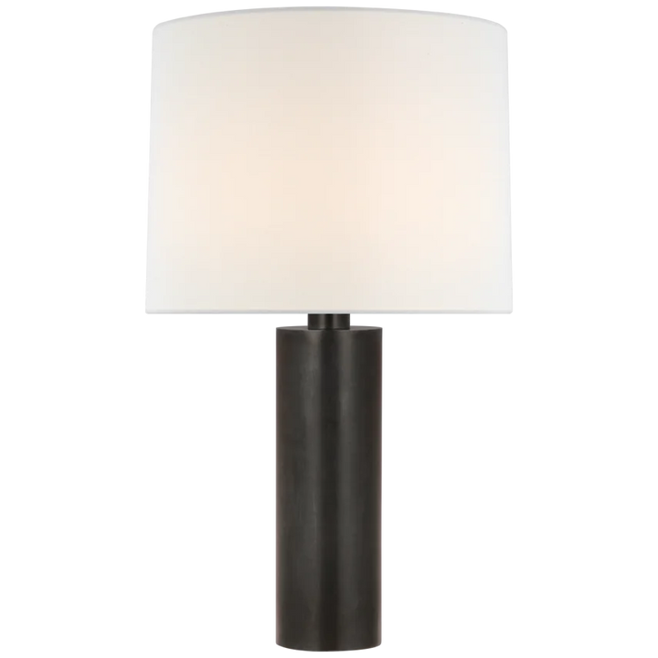 Silva Medium Table Lamp-Visual Comfort-VISUAL-PCD 3010BZ-L-Table LampsBronze-Linen Shade-1-France and Son