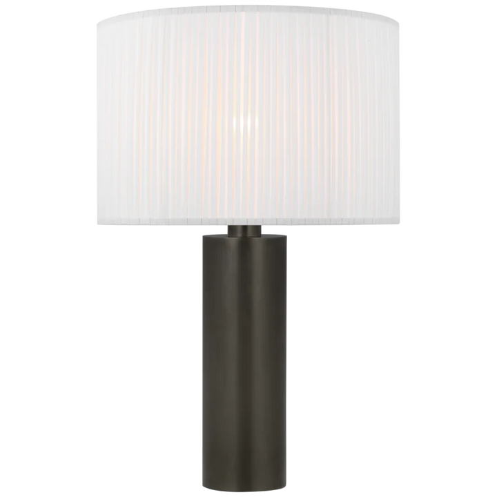 Silva Medium Table Lamp-Visual Comfort-VISUAL-PCD 3010BZ-SP-Table LampsBronze-Silk Pleat Shade-2-France and Son