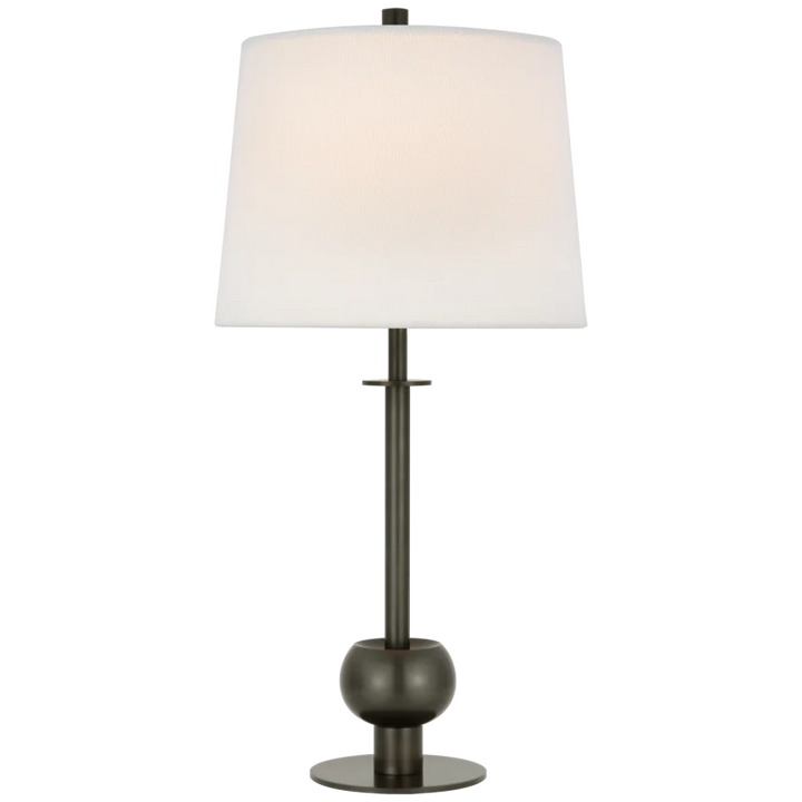 Corry Medium Table Lamp-Visual Comfort-VISUAL-PCD 3100BZ-L-Table LampsBronze-Linen Shade-1-France and Son