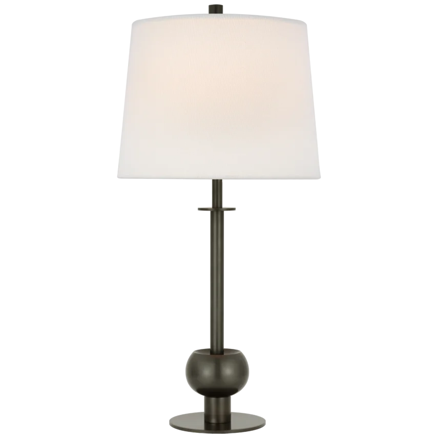 Corry Medium Table Lamp-Visual Comfort-VISUAL-PCD 3100BZ-L-Table LampsBronze-Linen Shade-1-France and Son
