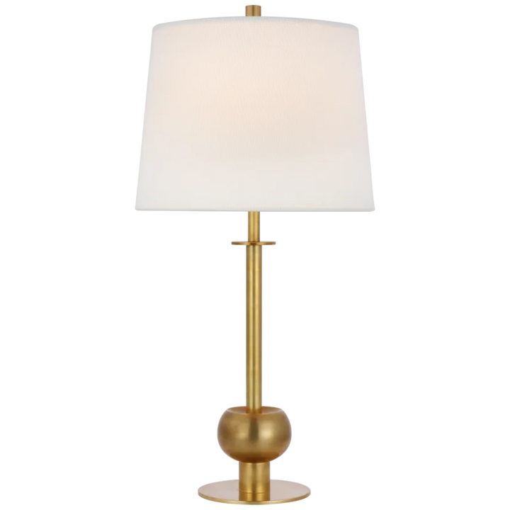 Corry Medium Table Lamp-Visual Comfort-VISUAL-PCD 3100HAB-L-Table LampsHand-Rubbed Antique Brass-Linen Shade-2-France and Son