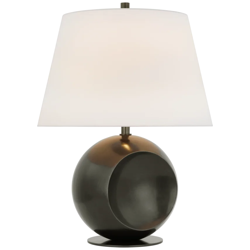 Coma Medium Globe Table Lamp-Visual Comfort-VISUAL-PCD 3101BZ-L-Table LampsBronze-Linen-1-France and Son