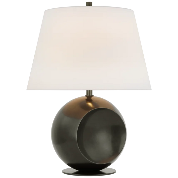 Coma Medium Globe Table Lamp-Visual Comfort-VISUAL-PCD 3101BZ-L-Table LampsBronze-Linen-1-France and Son