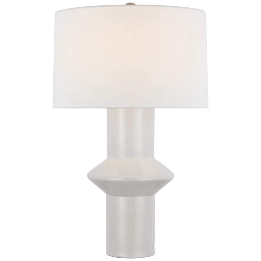 Max Medium Table Lamp-Visual Comfort-VISUAL-PCD 3602NWT-L-Table LampsNew White-Linen Shade-3-France and Son