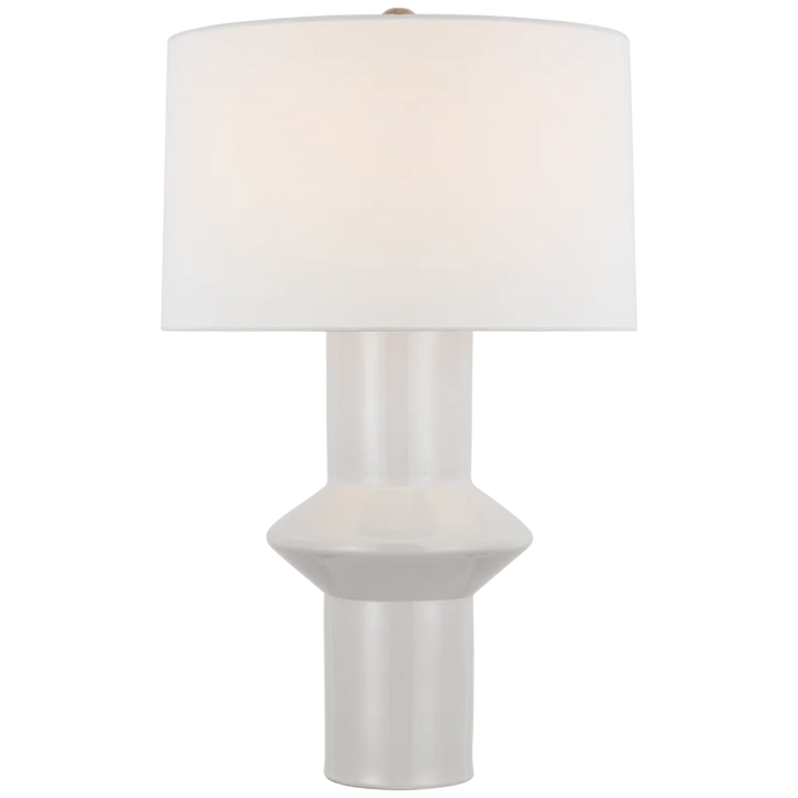 Max Medium Table Lamp-Visual Comfort-VISUAL-PCD 3602NWT-L-Table LampsNew White-Linen Shade-3-France and Son