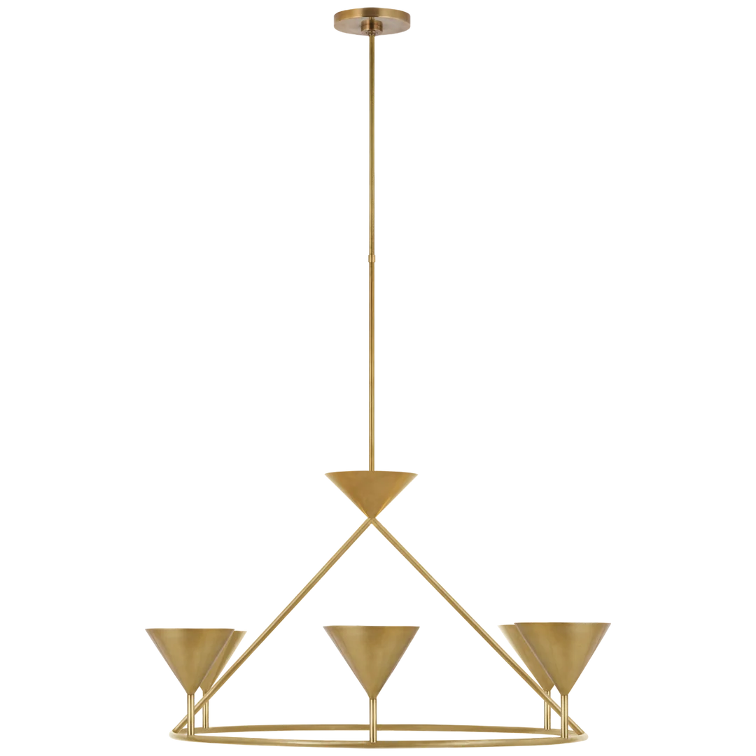 Orla Large Ring Chandelier-Visual Comfort-VISUAL-PCD 5205HAB-ChandeliersHand-Rubbed Antique Brass-4-France and Son