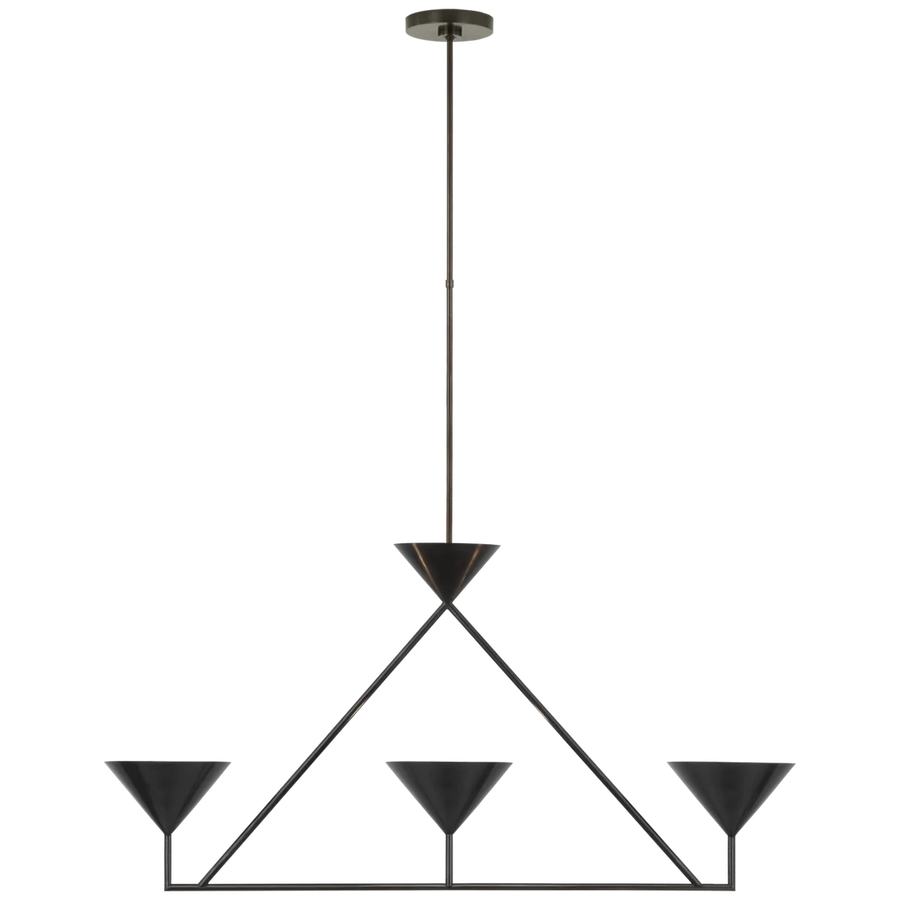 Orla Medium 3-Light Linear Chandelier-Visual Comfort-VISUAL-PCD 5215BZ-ChandeliersBronze-1-France and Son