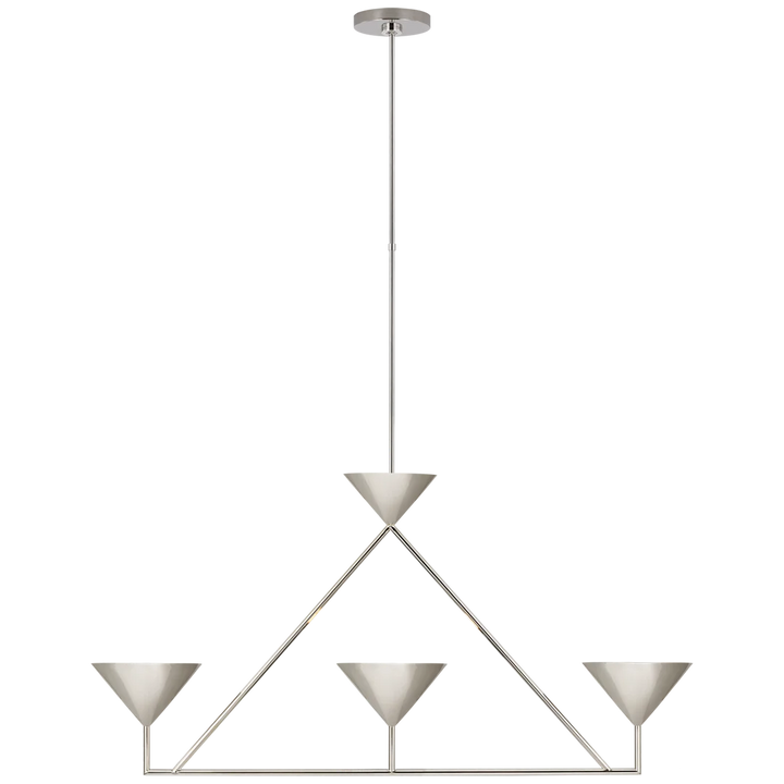 Orla Medium 3-Light Linear Chandelier-Visual Comfort-VISUAL-PCD 5215PN-ChandeliersPolished Nickel-3-France and Son