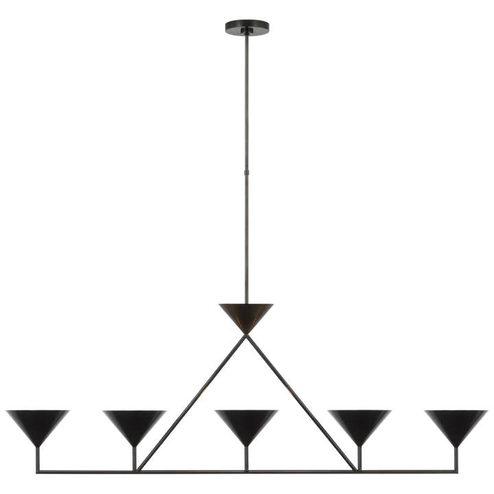 Orla XL 5-Light Linear Chandelier-Visual Comfort-VISUAL-PCD 5216BZ-ChandeliersBronze-1-France and Son