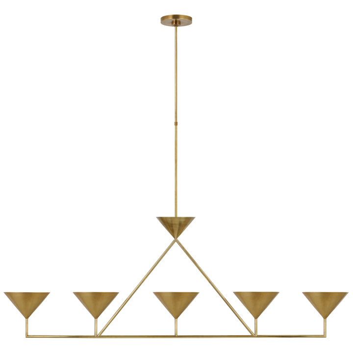 Orla XL 5-Light Linear Chandelier-Visual Comfort-VISUAL-PCD 5216HAB-ChandeliersHand-Rubbed Antique Brass-2-France and Son