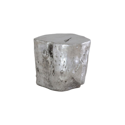 Log Stool Silver Leaf-Phillips Collection-PHIL-PH56279-Stools & Ottomans-1-France and Son