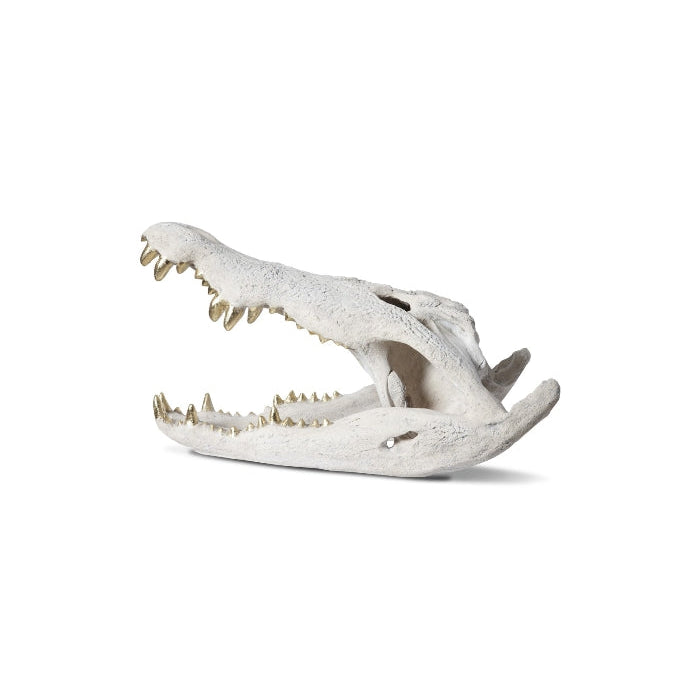 Crocodile Skull-Phillips Collection-PHIL-PH67577-DecorBlack & Silver Leaf-9-France and Son