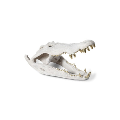 Crocodile Skull-Phillips Collection-PHIL-PH67577-DecorBlack & Silver Leaf-8-France and Son